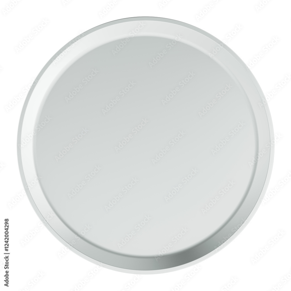 Empty Serving Tray, from stainless steel, top view. 3D rendering isolated on transparent background Empty Serving Tray, from stainless steel, top view. 3D rendering isolated on transparent background