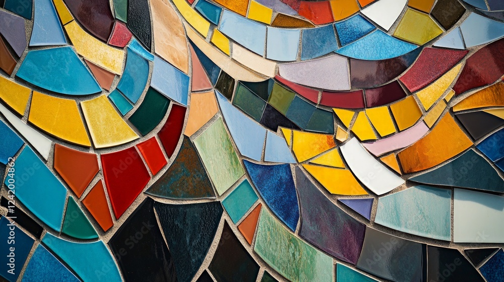 Colorful Abstract Mosaic Pattern with Vibrant Glass Tiles Colorful Abstract Mosaic Pattern with Vibrant Glass Tiles