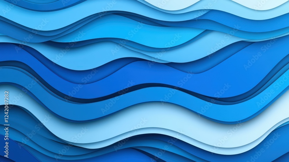 Fototapeta premium Modern wavy blue design, featuring dynamic abstract textures that add depth and intrigue to your visual project.