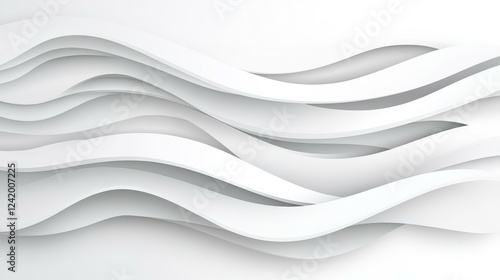 Wallpaper Mural Modern white abstract wave texture creates a sleek design space, perfect for minimalist or creative projects. Torontodigital.ca