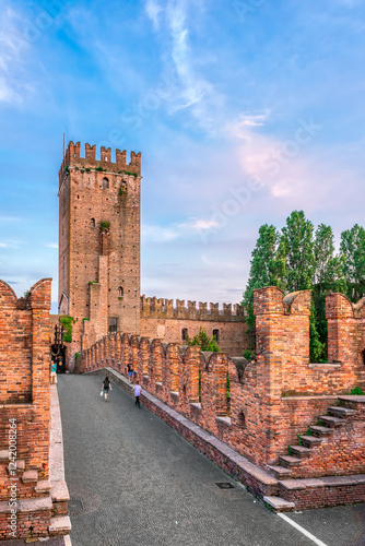 Castel Vecchio (aka Scaliger) Bridge, a medieval fortified bridge that spans the Adige river.