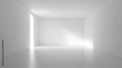 Wallpaper Mural Sunlit empty white room, minimalist design Torontodigital.ca