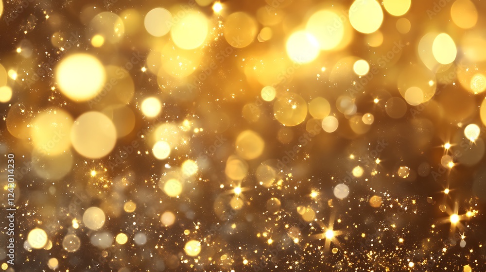 A shimmering background of golden bokeh lights creating a festive and celebratory atmosphere. A shimmering background of golden bokeh lights creating a festive and celebratory atmosphere.