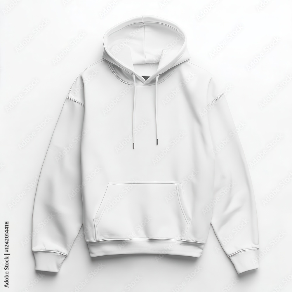 Minimalist Blank White Hoodie Mockup Isolated on Pure White Background for Design Projects Minimalist Blank White Hoodie Mockup Isolated on Pure White Background for Design Projects