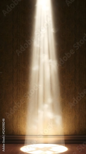 Wallpaper Mural Volumetric Lighting Illuminating Gold Threadwork Wallpaper through Dust or Fog Torontodigital.ca
