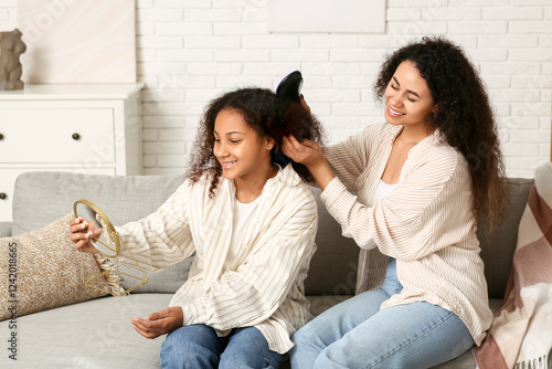 Happy African-American moth...