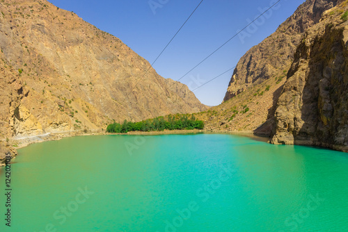 Crystal clear water of the Seven Lakes, Fann Mountains,  Tajikistan photo