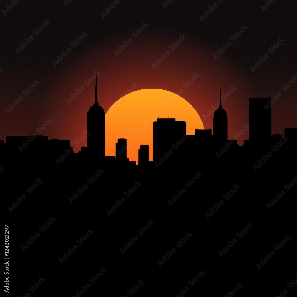 A man stands on a rooftop solar panel field watching the sunset over a city skyline silhouetted skyline cityscape architecture illustration building city vector A man stands on a rooftop solar panel field watching the sunset over a city skyline silhouetted skyline cityscape architecture illustration building city vector
