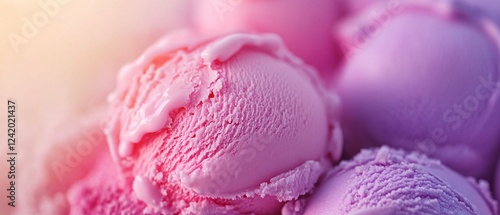 Wallpaper Mural Delicious Pink and Purple Ice Cream Scoops Torontodigital.ca