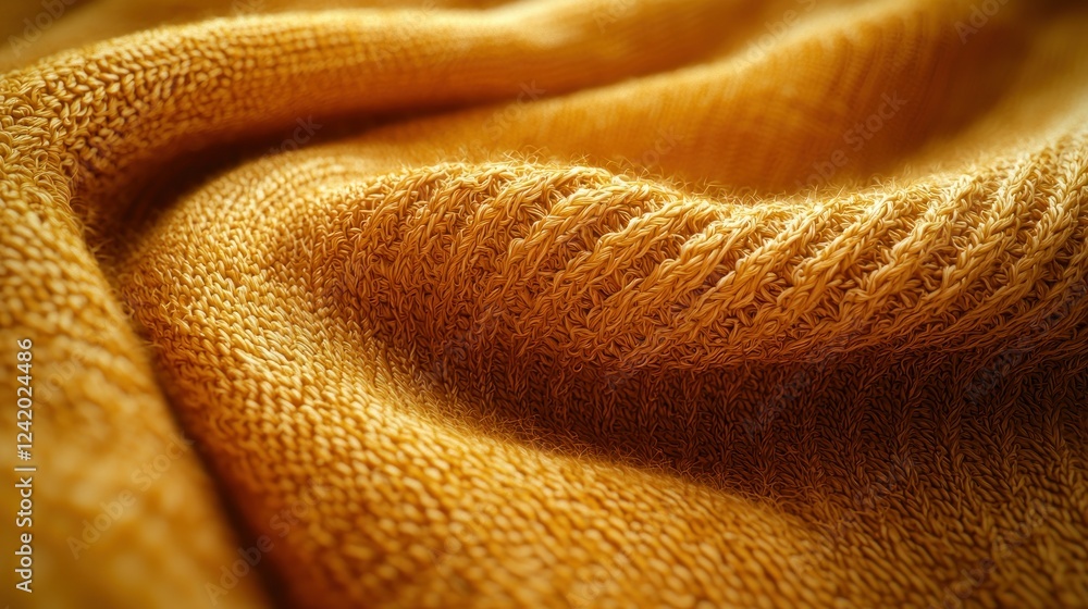 Golden fabric texture, draped, close-up, studio, soft light, textile design Golden fabric texture, draped, close-up, studio, soft light, textile design
