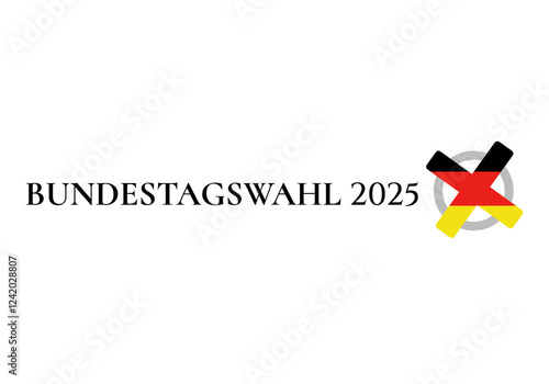 Free Download Bundestagswahl 2025, German Federal Election. Ballot box with German flag and election paper. Representation of democracy, political decision-making, and governance, isolated on white background. BTW - GFXLoad