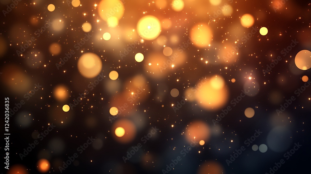 A blurred background of golden bokeh lights creating a warm, festive atmosphere. A blurred background of golden bokeh lights creating a warm, festive atmosphere.