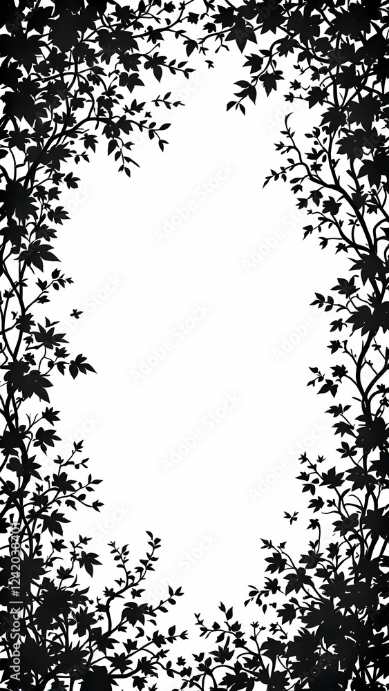 Obraz premium Vines silhouette border frame