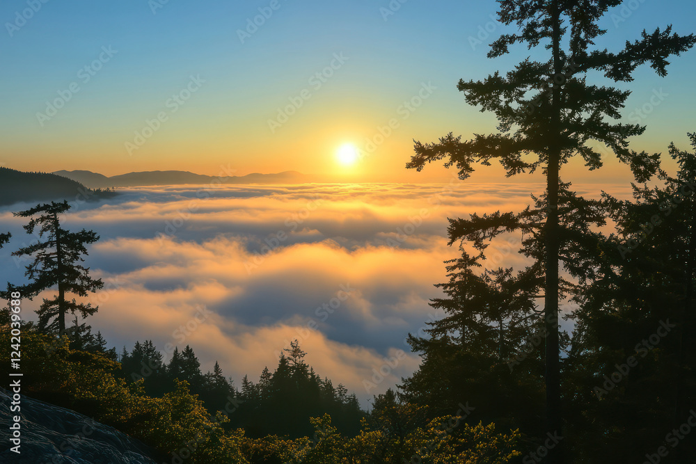 Sunrise Above the Fog: A Majestic View Sunrise Above the Fog: A Majestic View