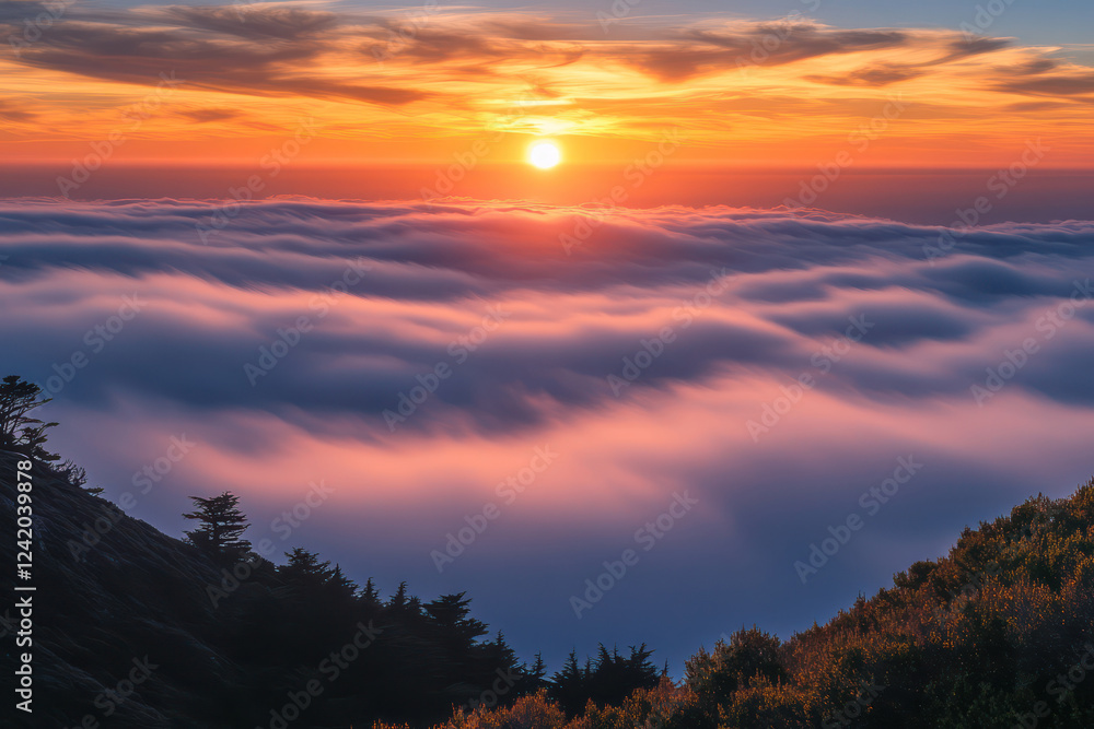 Sunrise Above the Fog: A Majestic View Sunrise Above the Fog: A Majestic View