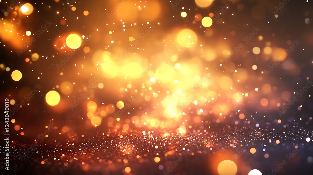 Fototapeta premium A vibrant abstract background with glowing particles and bokeh effects.