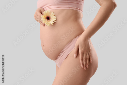 Pregnant woman's bare belly...
