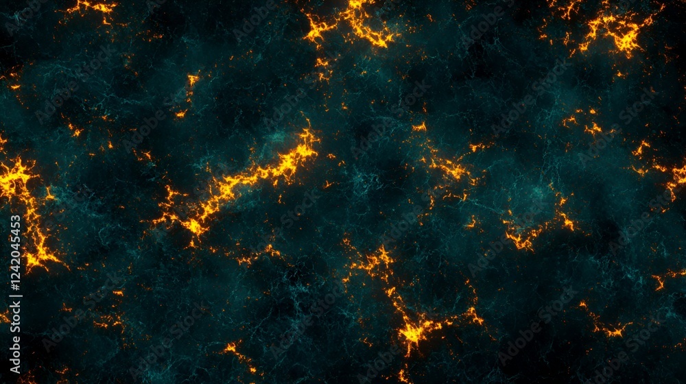 Fototapeta premium Glowing teal and orange rock texture, abstract background, ideal for design