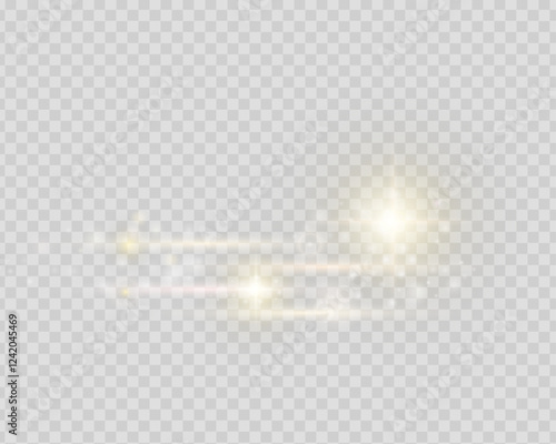 Multi-colored glow, beam, halo star, star glow on a light transparent background