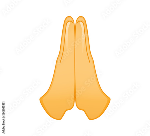 High Five emoticon illustration. Prayer and Respect Icon. Two diverse hands giving high five, well done gesture, good