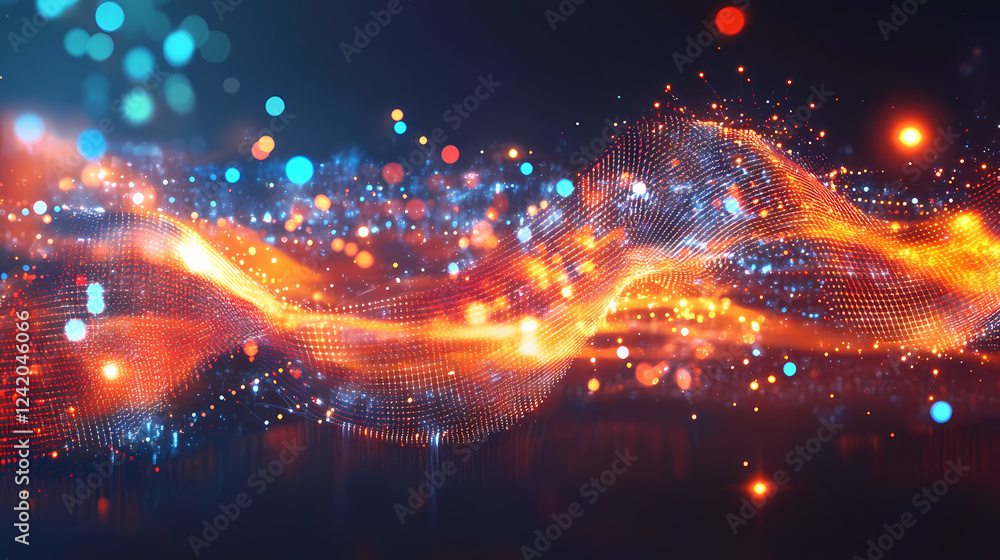 Abstract visuals of blockchain technology in business, featuring interconnected digital blocks and data nodes in a sleek, futuristic style. Technology & Nature Fusion. Illustration Abstract visuals of blockchain technology in business, featuring interconnected digital blocks and data nodes in a sleek, futuristic style. Technology & Nature Fusion. Illustration
