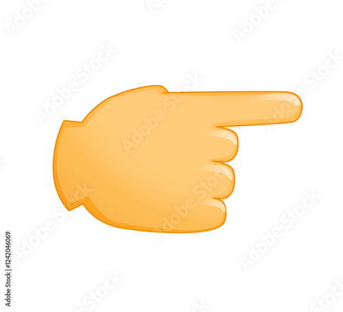 Backhand Pointing Right emoji. Hand pointer realistic 3D cartoon illustration. Hand gesture for web, banner, poster