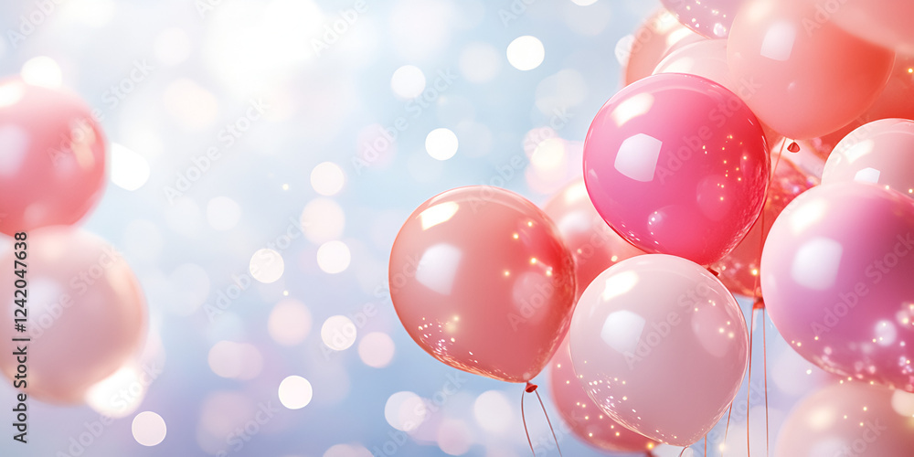 Balloons Floating with a Soft Birthday Glow for Celebration Balloons Floating with a Soft Birthday Glow for Celebration