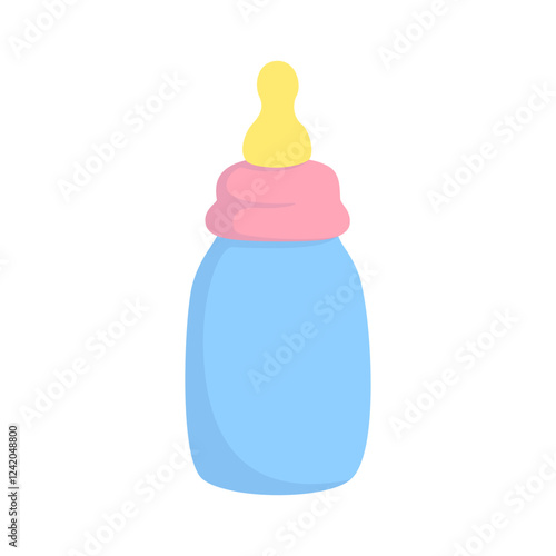 Baby Bottle and Pacifier Baby Shower Decoration Illustration