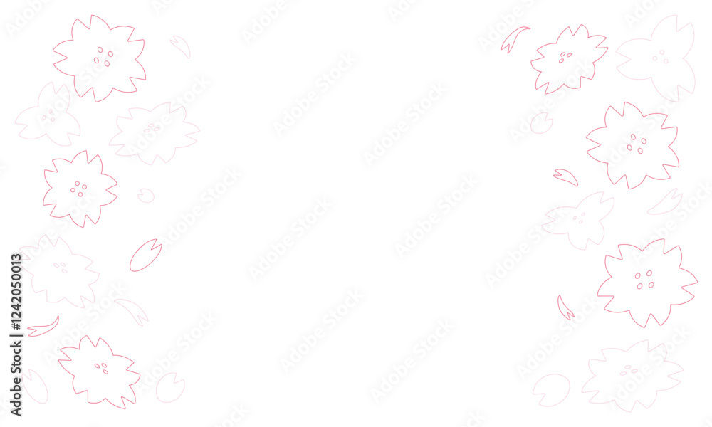 桜のフレームイラスト