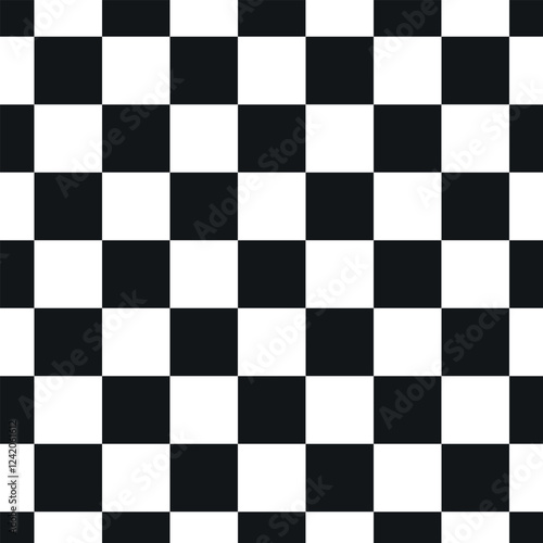 Classic Black and White Chessboard Squares Seamless Pattern Design for Strategy Games, Board Game Design, Abstract Geometric Background, Checkered Art