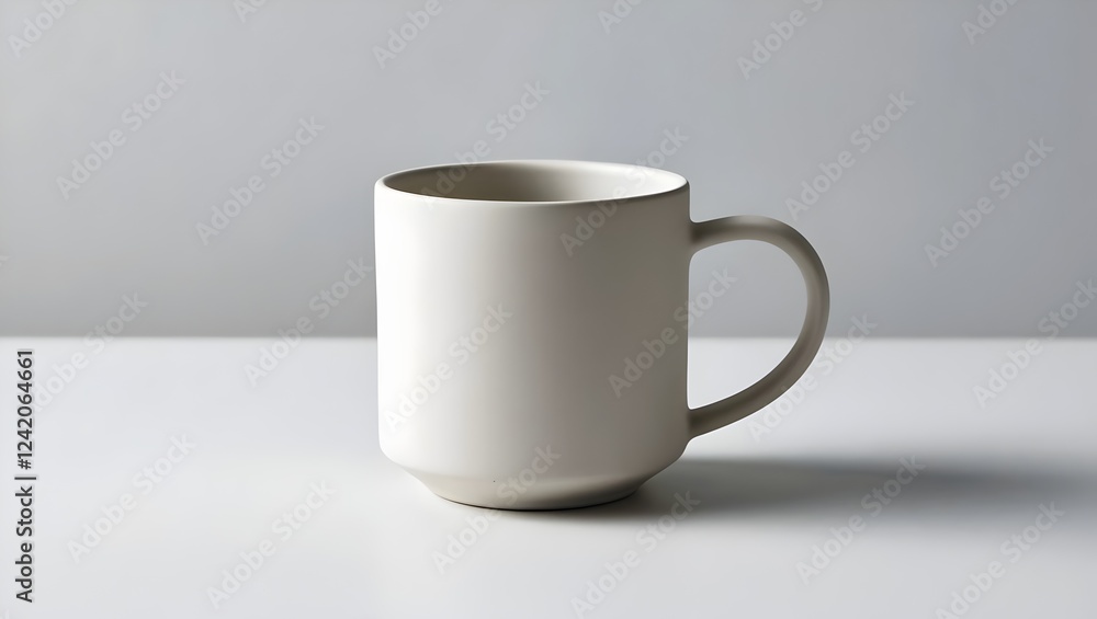 Fototapeta premium Neutral Unbranded Mug with Smooth Ceramic Surface