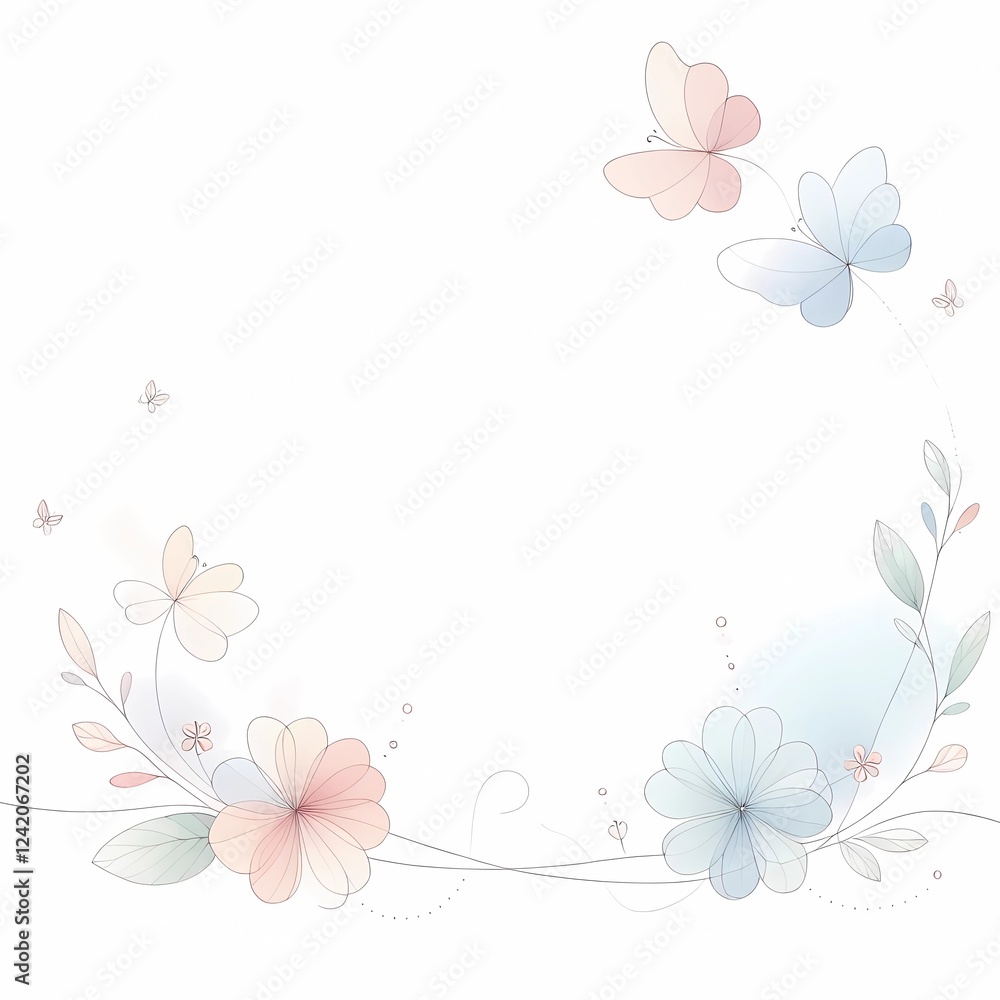 Simple line art with a watercolor background, pastel colors, simple shapes, soft lines, minimalistic design, with white space in the middle for text, simple, elegant Simple line art with a watercolor background, pastel colors, simple shapes, soft lines, minimalistic design, with white space in the middle for text, simple, elegant