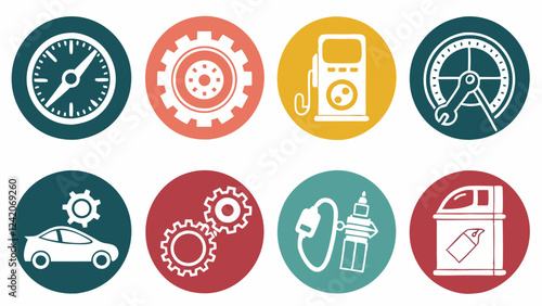 Automotive Industry Icon Set