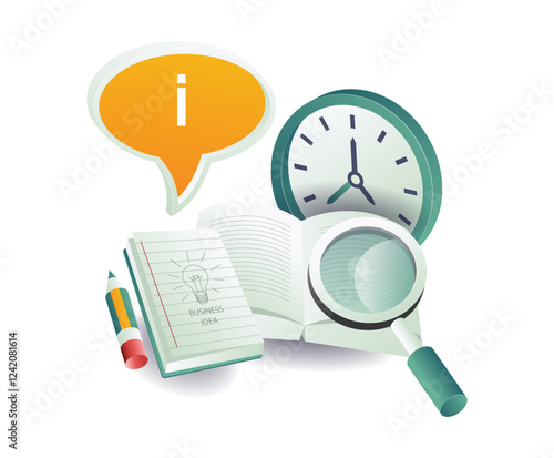 Time to read looking for illustration concept information