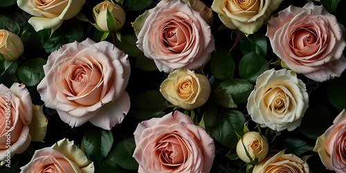 pink and white roses