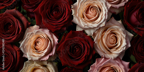 red and pink roses background