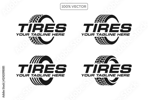 Set of tire logo design template. tire icon vector illustration.
