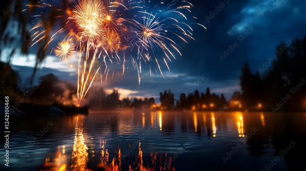 Fototapeta premium fireworks that are lively and clean