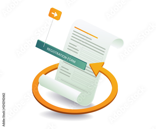 Registration form paper sheet