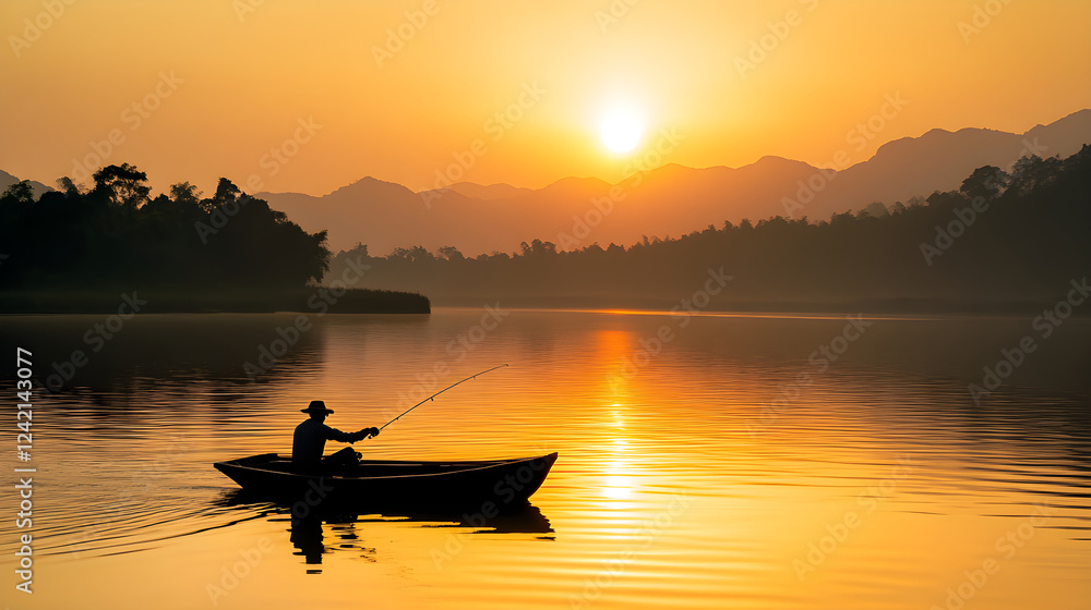 Sunset Serenity: The Art of Practice in Fishing Amidst Nature's Beauty Sunset Serenity: The Art of Practice in Fishing Amidst Nature's Beauty