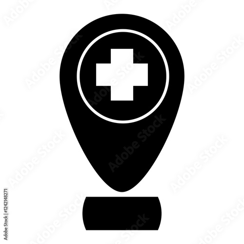 Medical location icon. solid icon style
