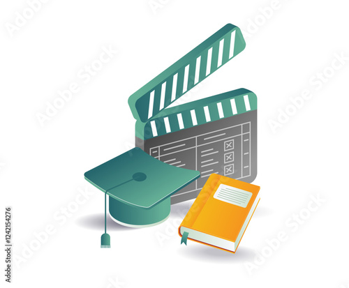 Learn about film science concept illustration