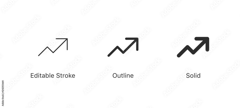 arrow increase icon , trending icons . growing graph symbol - Increasing growth statistic arrow icon, up arrows symbols. web vector icon. Editable stroke arrow increase icon , trending icons . growing graph symbol - Increasing growth statistic arrow icon, up arrows symbols. web vector icon. Editable stroke