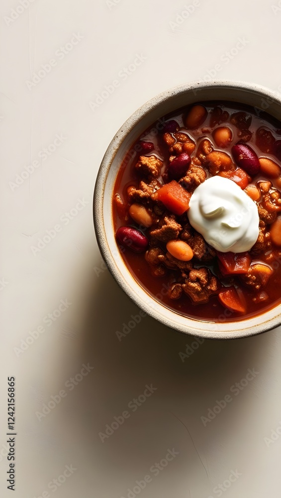 Hearty Chili with Ground Meat and Sour Cream Hearty Chili with Ground Meat and Sour Cream