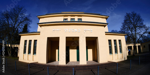 Entrance and mourning hall of the Jewish cemetery in Cologne Bocklemuend in neoclassical style from 1930 photo