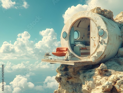 A surreal scene where everyday objects become imaginary creatures in a dreamlike landscape. The image feels magical and thought-provoking, perfect for a fantasy book cove or dream-themed article. photo