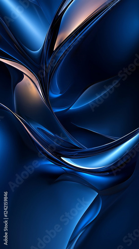 Abstract blue shapes flowing and creating dynamic design