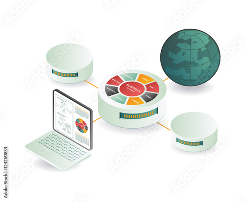 ERP management business world illustration concept