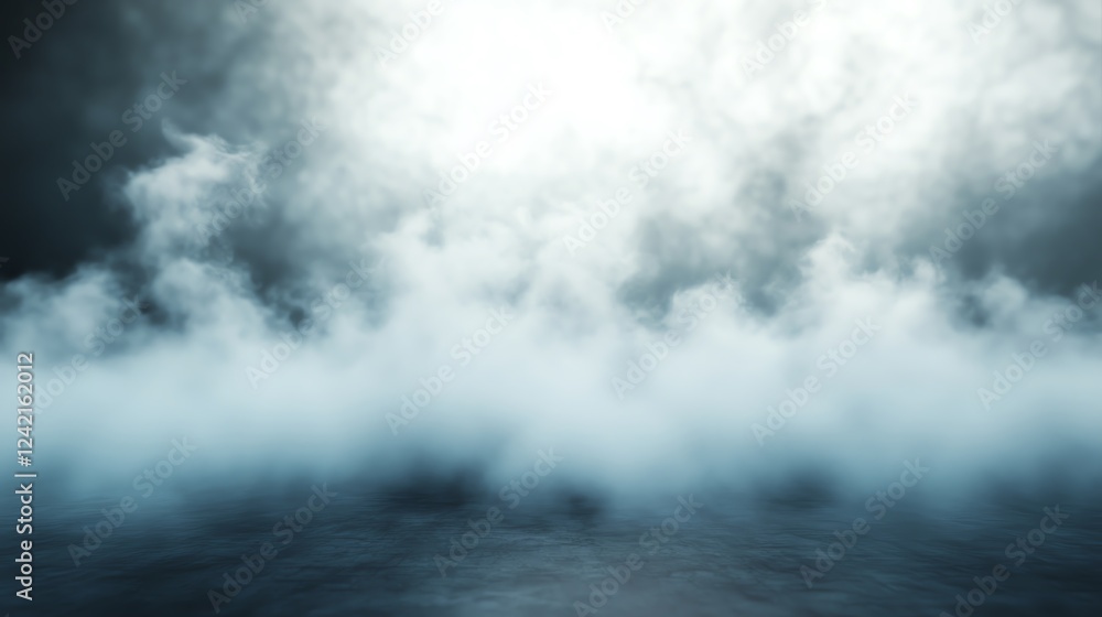 Mysterious Fog Envelops the Landscape Creating an Ethereal Atmosphere at Dawn Mysterious Fog Envelops the Landscape Creating an Ethereal Atmosphere at Dawn