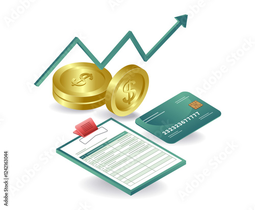 Financial report details concept illustration